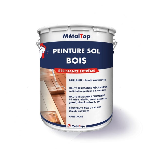 Peinture Sol Bois - Bleu nocturne - RAL 5022 - 5 L - Métaltop