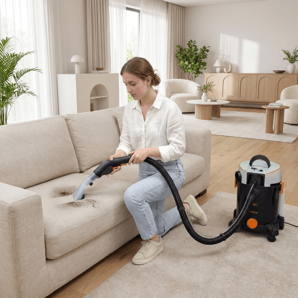 Aspirador Extrator HAEGER Ultra Clean 1400W – Aspira e Lava, Limpeza de Carpetes, Estofos e Sofás, 21KPa, Depósitos 20L/4L - 6