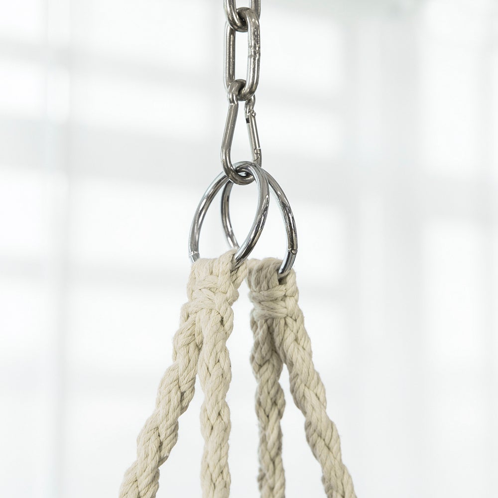 Sobuy Ogs42-mi Chaise Suspendue À Franges En Corde De Coton, Hamac Suspendu Macramé, Fauteuil Balançoire - 4