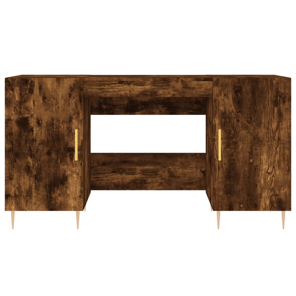 Bureau，Table de travail，Table d'étude chêne fumé 140x50x75 cm bois d'ingénierie CWV71794 - 6