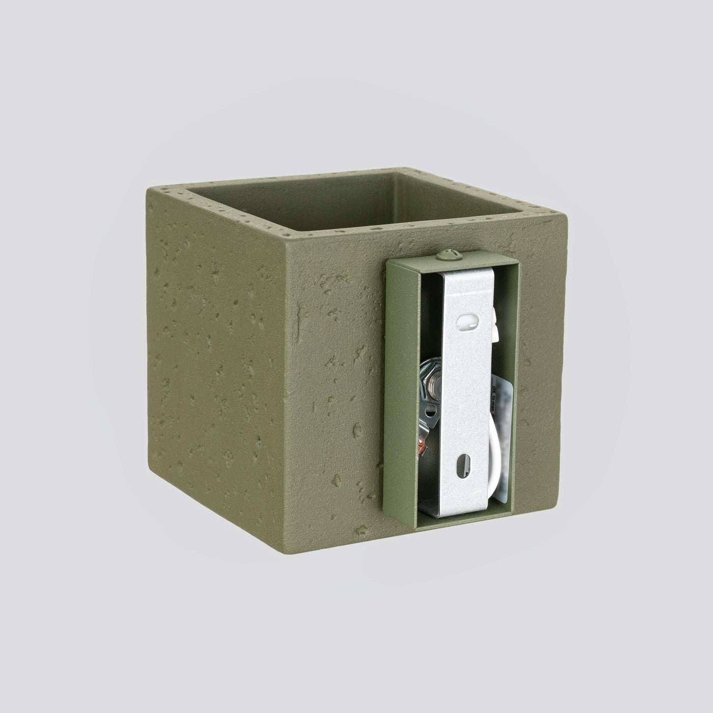 Kinkiet ścienny betonowy QUAD zielony oliwkowy 1xG9x15W beton architektoniczny wym:10x10x12cm IP20 Sollux Lighting - 7