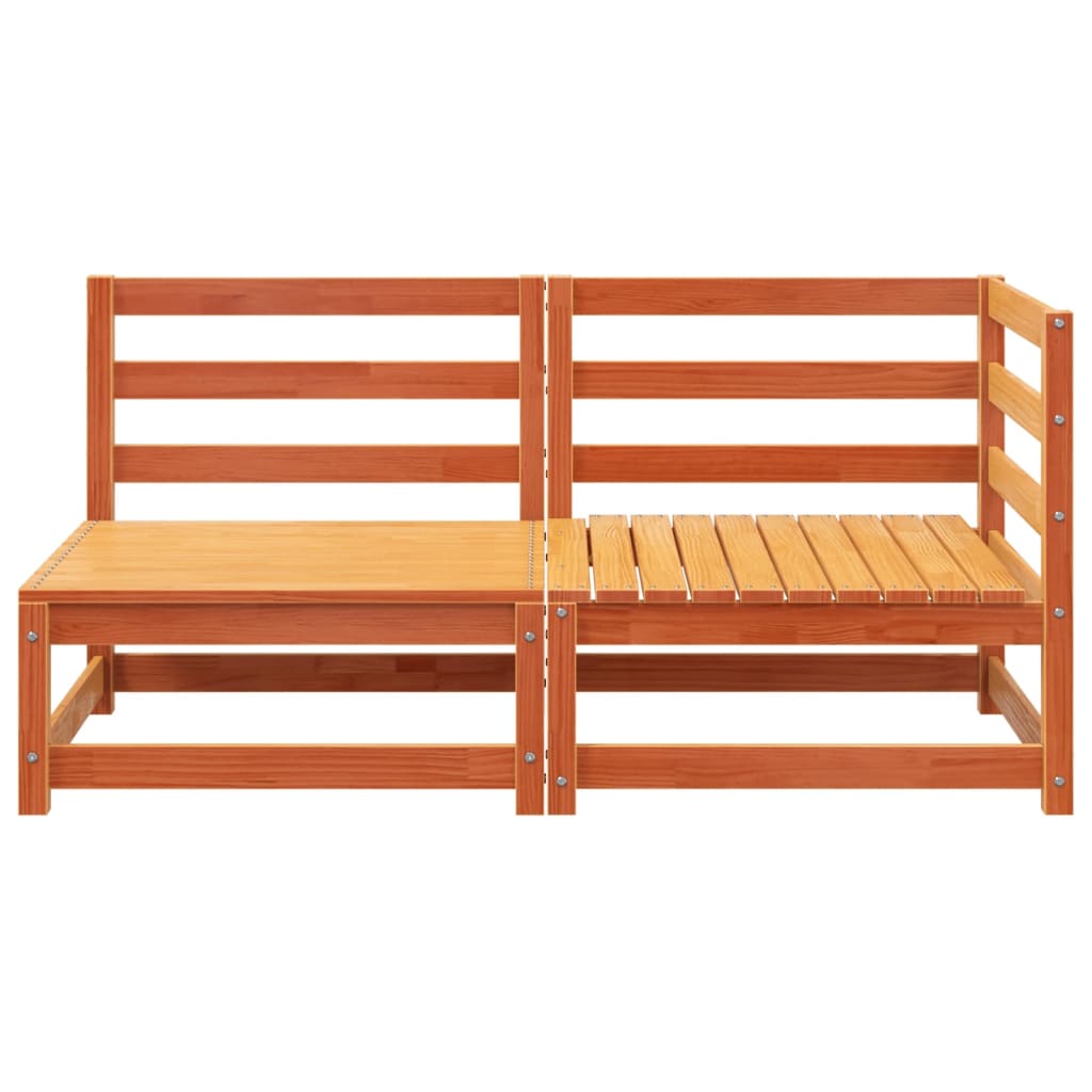 Maison Exclusive - Canapé de jardin 2 places cire marron bois pin massif - 4