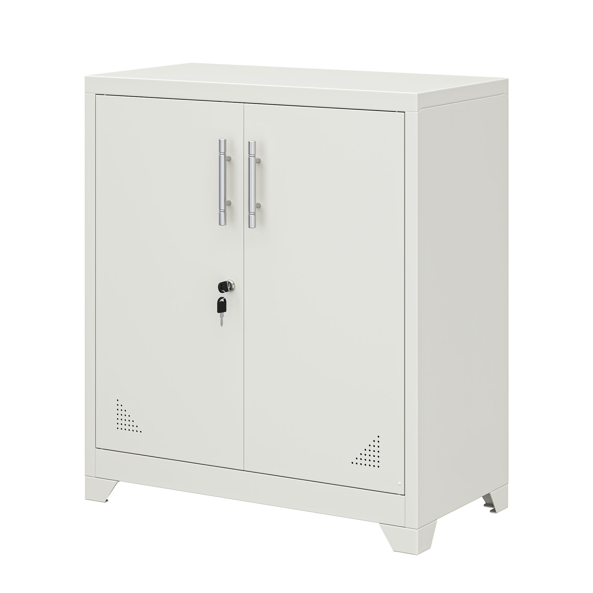 Armoire De Rangement Métallique 2 Portes - 2 étagères Réglables, 40x80x120 Cm, Bleu