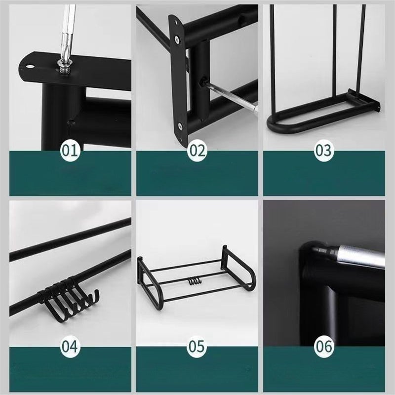 Soporte mural para microondas en acero inoxidable reforzado para cocina y restaurante, estante práctico 45*36,5 cm - 5