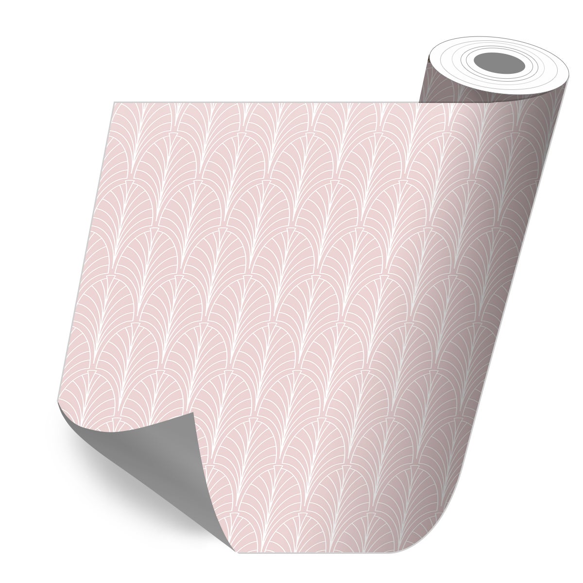 Adhesivo para muebles, armarios, pared, cocina, baños - decoración - art-decó in light pink and white 100x100 cm