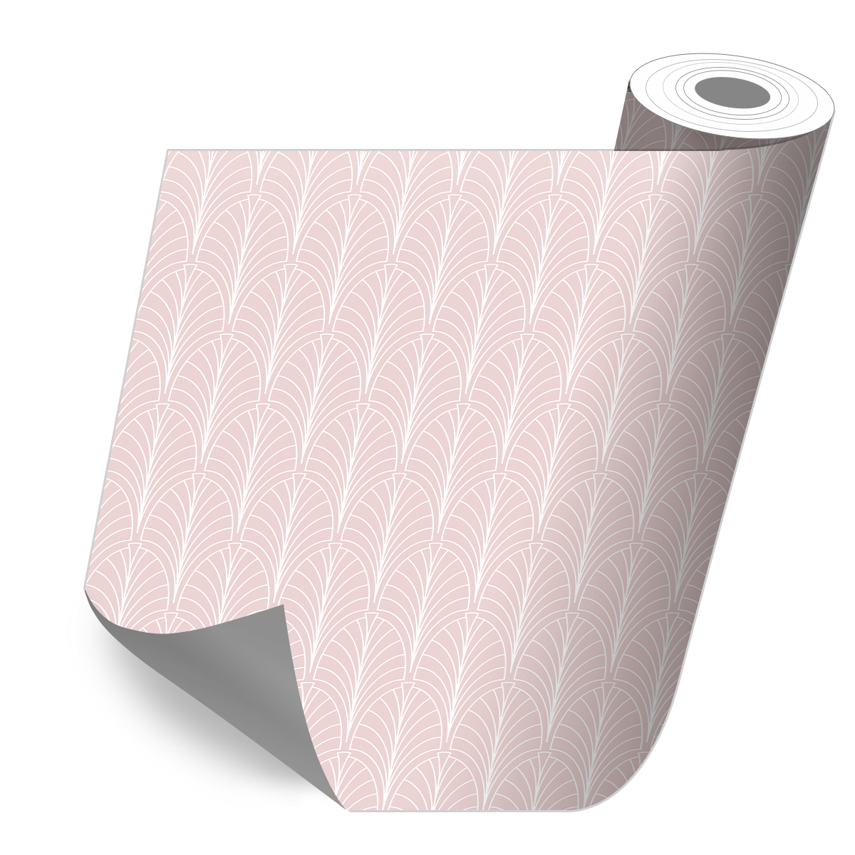 Adhesivo para muebles, armarios, pared, cocina, baños - decoración - art-decó in light pink and white 65x100 cm