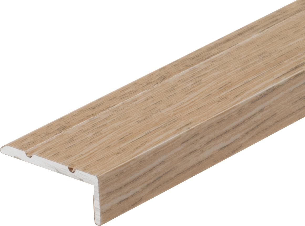 Profil schodowy wąski aluminiowy 25x10mm klejony Cezar Dąb Jasny Mat 1,35m