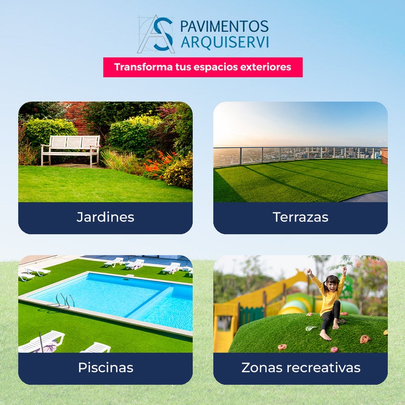 Arquiservi - Relva artificial Busan 18mm / Rolo 2 x 10m (20m²) Realismo e Conforto para Jardins, Terraços, Piscinas e Varandas. - 7