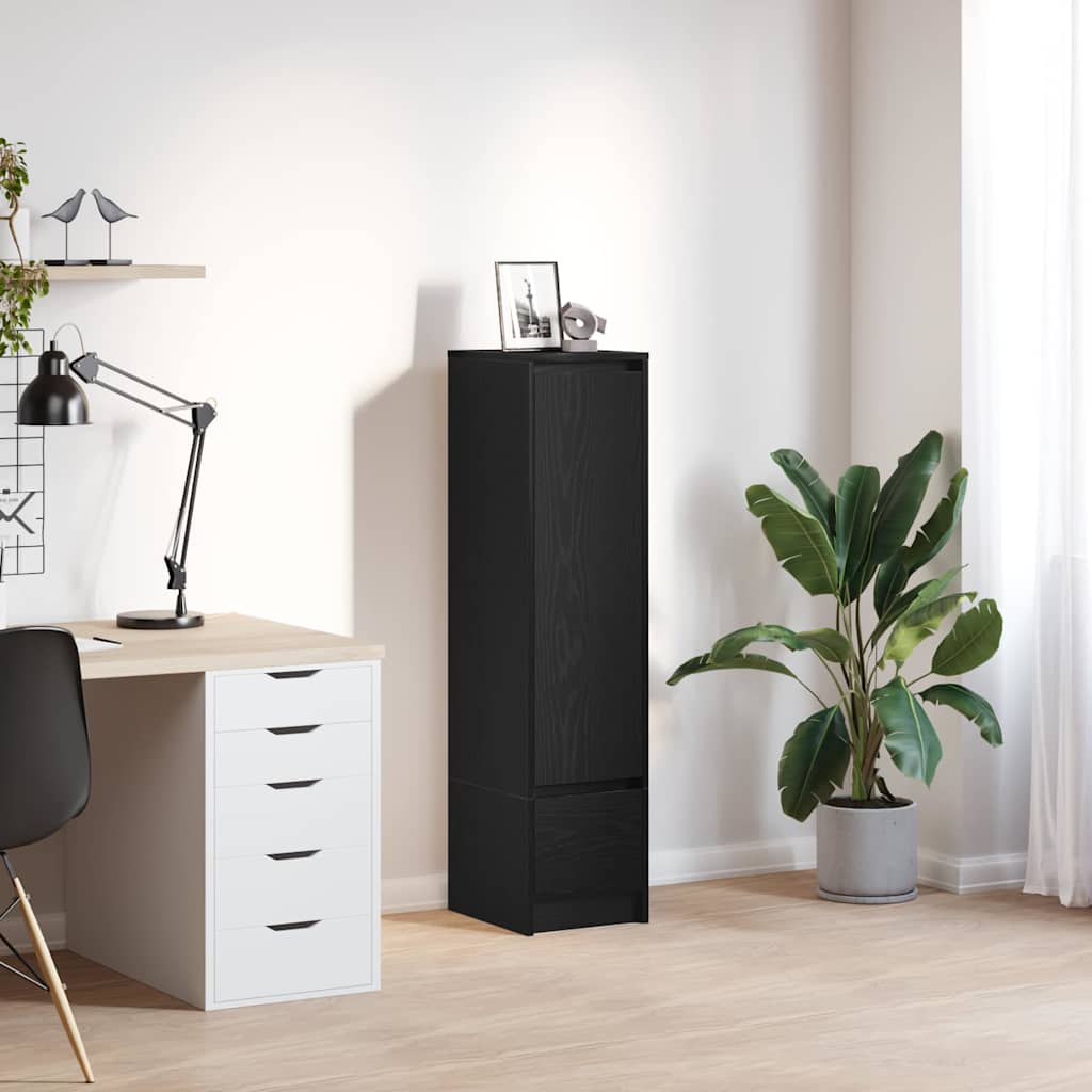 Maison exclusive - aparador alto roble negro 29,5x34x119,5 cm madera de ingeniería
