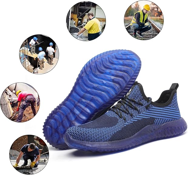 Chaussures de Sécurité Unisexes à Bout en Acier - Baskets Légères Résistantes à la Perforation pour l'Industrie et la Construction - 6