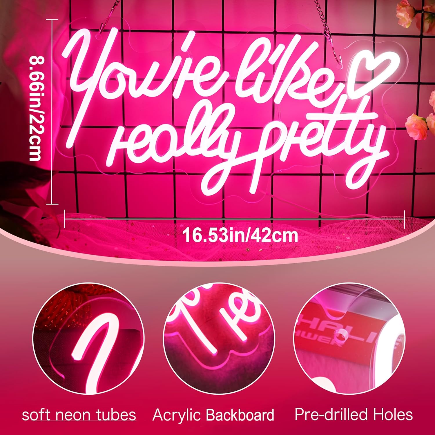 Enseigne lumineuse néon « You're Like Really Pretty » pour décoration ...