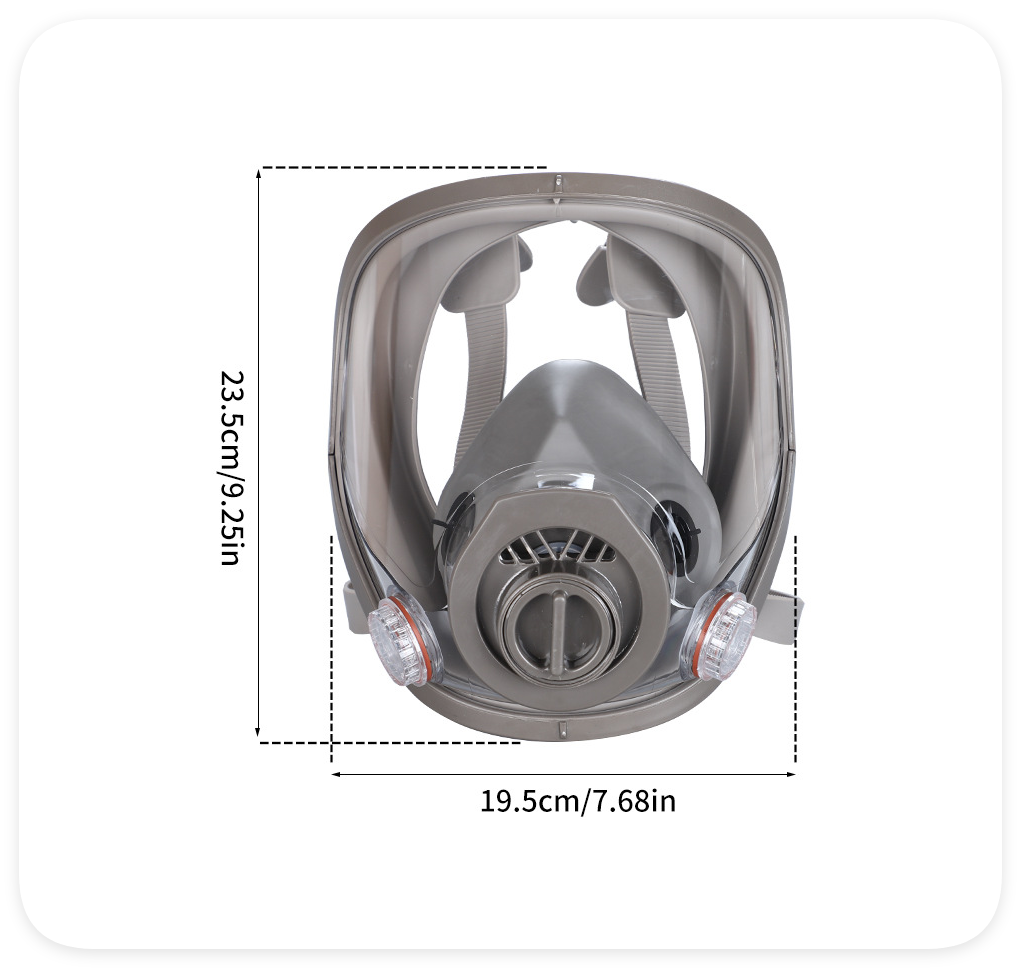 Masque intégral à gaz – Masque respiratoire réutilisable à gaz de survie nucléaire et chimique avec filtre à charbon actif 6001 cn et 40 mm contre les - 6