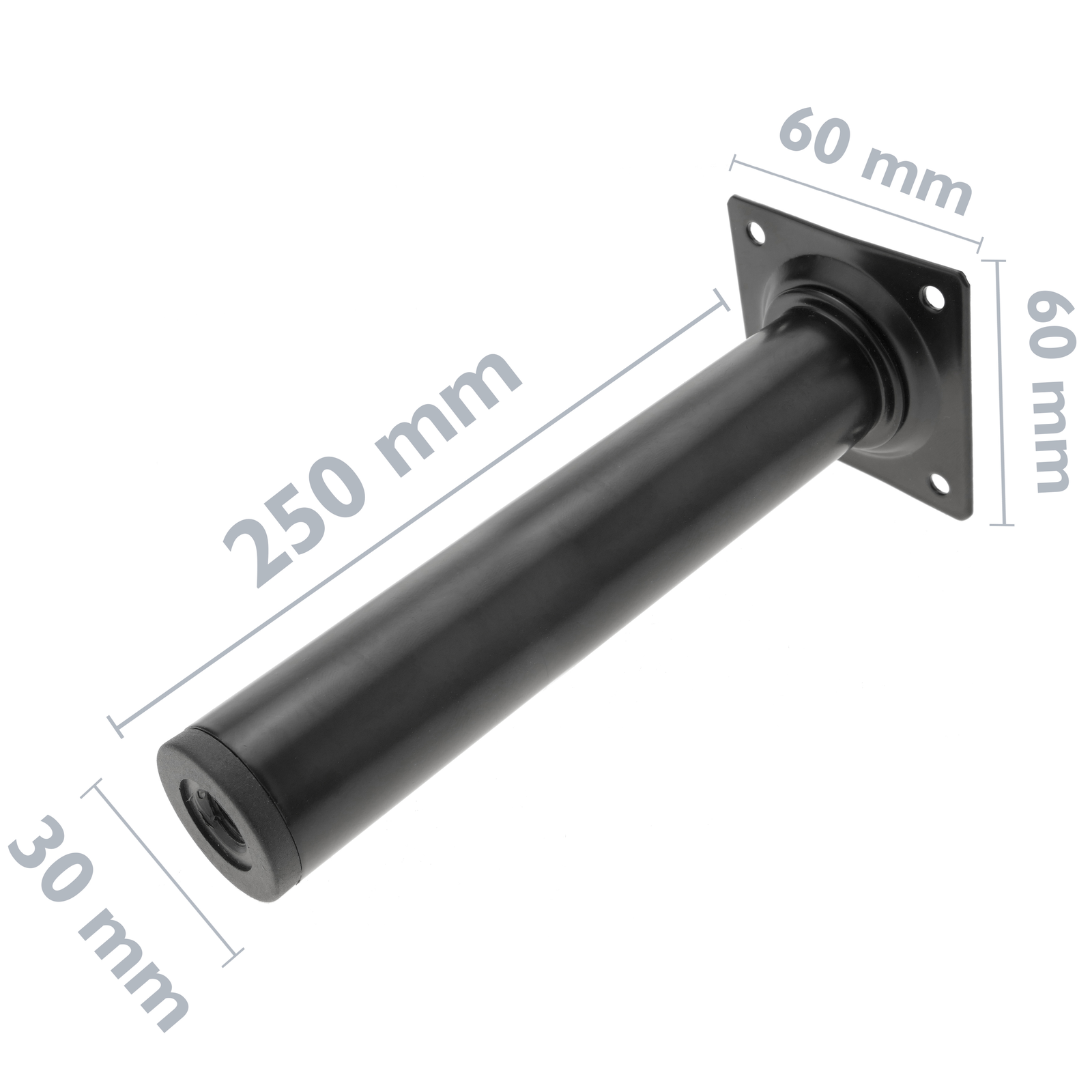 Pies Cuadrados Para Mesa Y Mueble. Patas En Acero Negras De 10cm 4-pack | Leroy Merlin