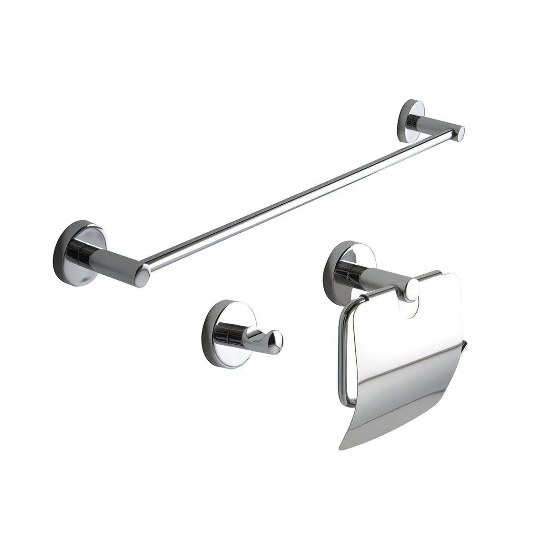3 Accessoires De Salle De Bain En Porcelaine Blanche – Porte-Serviettes Mural