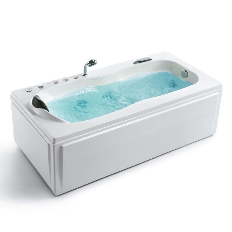 Whirlpoolbadewanne 170 x 80 cm weiß mit Frontglas 6 Düsen - Lotus Whirlpoolbadewanne 170 x 80 cm weiß mit Frontglas 6 Düsen - Lotus