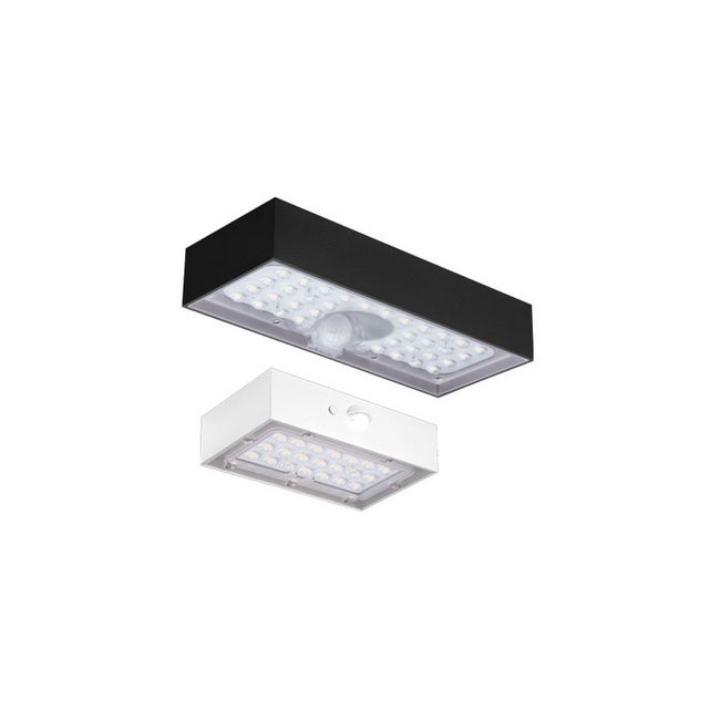 Plafonnier LED solaire Domino 6 W noir avec capteurs PIR et crépusculaire Century