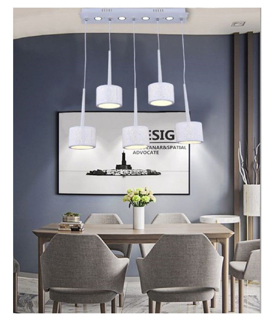 Trade Shop - Lampadario Da Soffitto Sospensione Plafoniera Paralume Bianco 3 Accensioni B10 - - 3