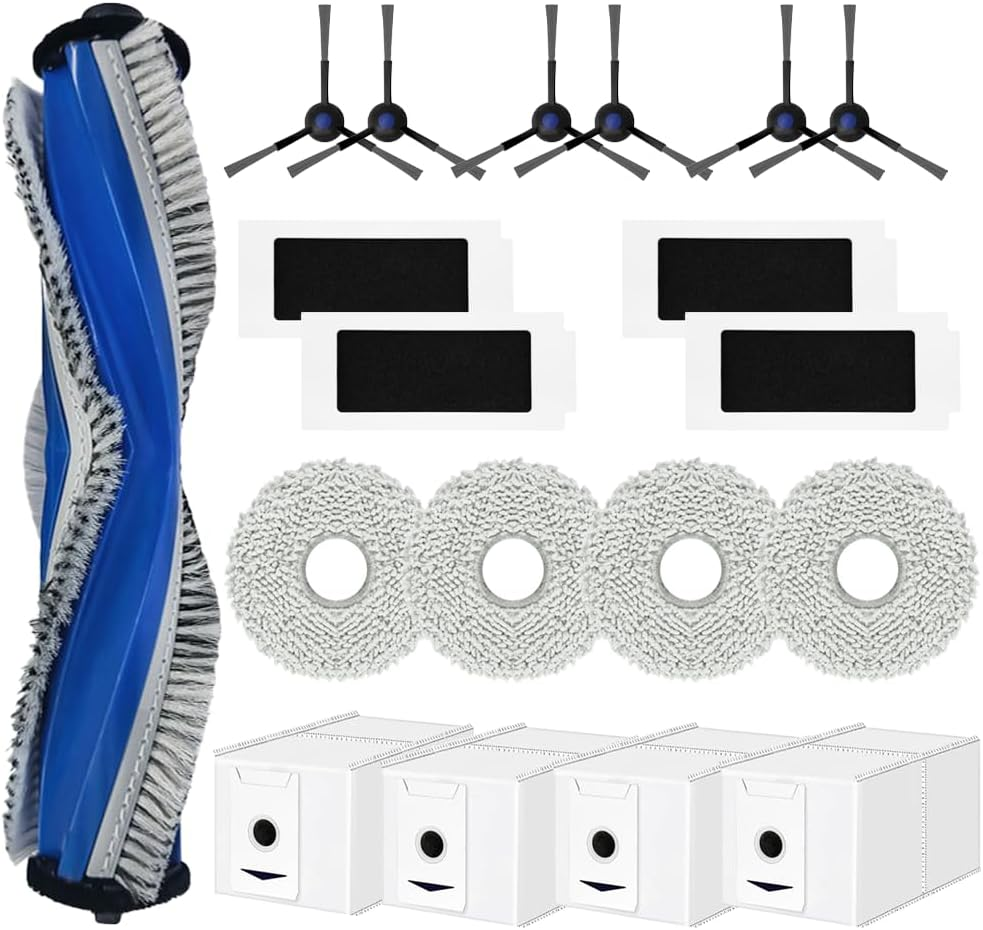 14-delige accessoireset voor Ecovacs Deebot T30 Omni / T30 Pro Omni, 4 schoonmaakdoeken, 10 stofzakken