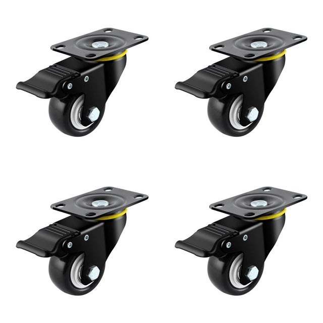 Roue En Caoutchouc Pour Chariot à Bagages - Lot De 2 Pièces, Noir - Diamètre 13,5 Cm