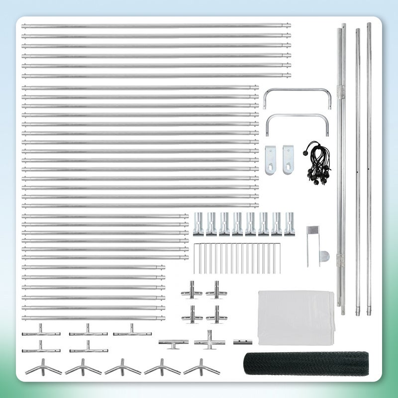 Recinto para galinheiro e canil exterior - Tamanho grande - Telhado em tecido PE - 3*3*2 - 3