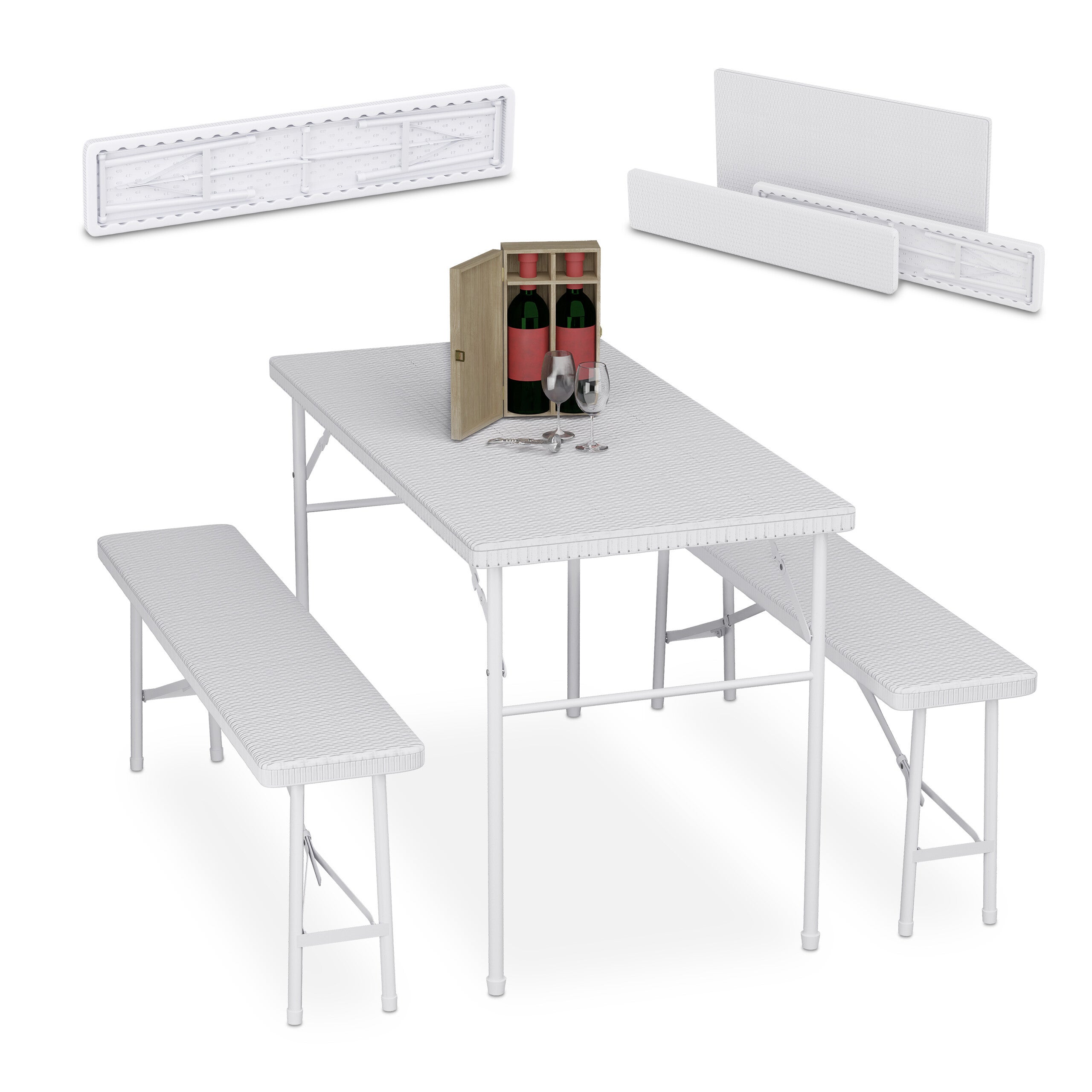 Lumaycens Set di 3 coprisedia per tavolo da birra, 220 x 50 x 70 cm, copertura per tavolo da birra e banchetti, coprisedia in spandex per banchetti