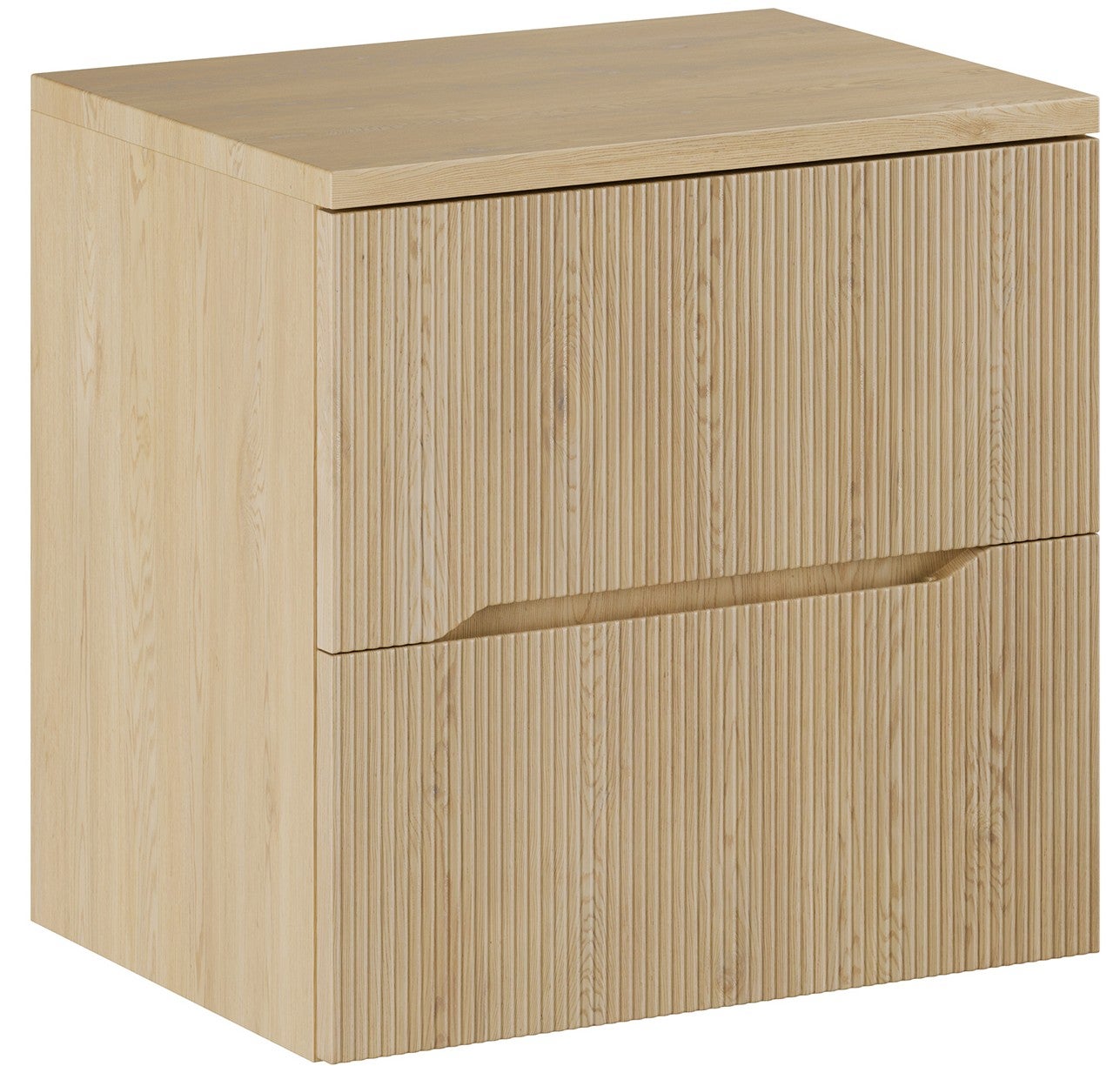 Szafka łazienkowa Nordic Cremona 60 cm dąb ryflowana MDF z blatem