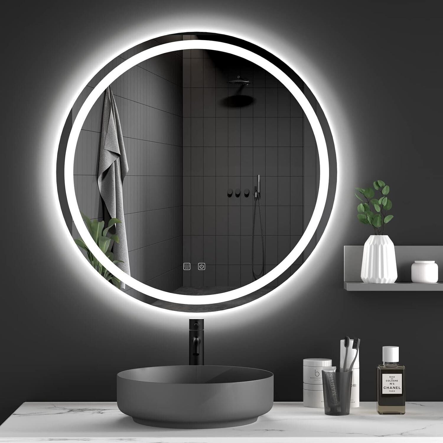 Lustro ścienne LED 70cm BAS - 2