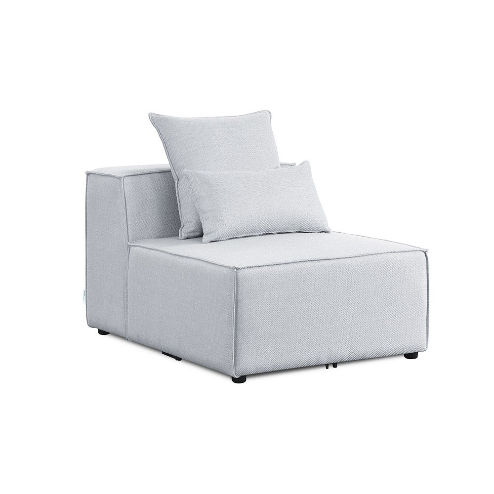 HOME DELUXE - Canapé central VERONA - Gris clair, env. 87 x 70 x 120 cm, hauteur d'assise : 46 cm, profondeur d'assise : 80 cm I Canapé modulaire - 2