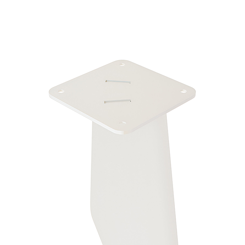 Lot de 2 pieds profilés DECO-GEM pour table haute en acier finition époxy blanc à visser, H.71 cm - 3