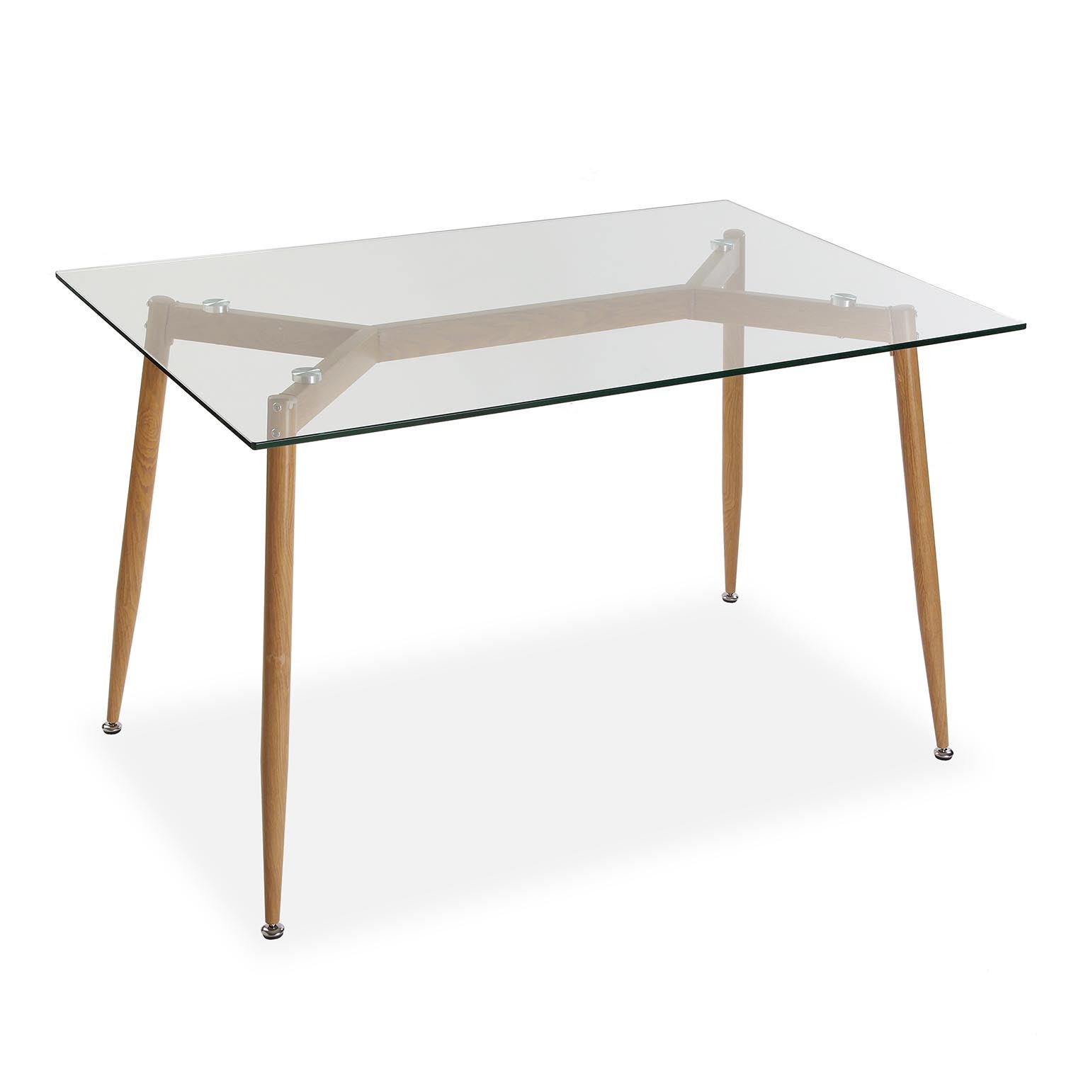 Versa Amaia Table à Manger 140x80x76 Cm – Style Industriel Bois Et Métal Noir, Cuisine, Terrasse, Jardin, Salle à Manger Pour 4 Personnes