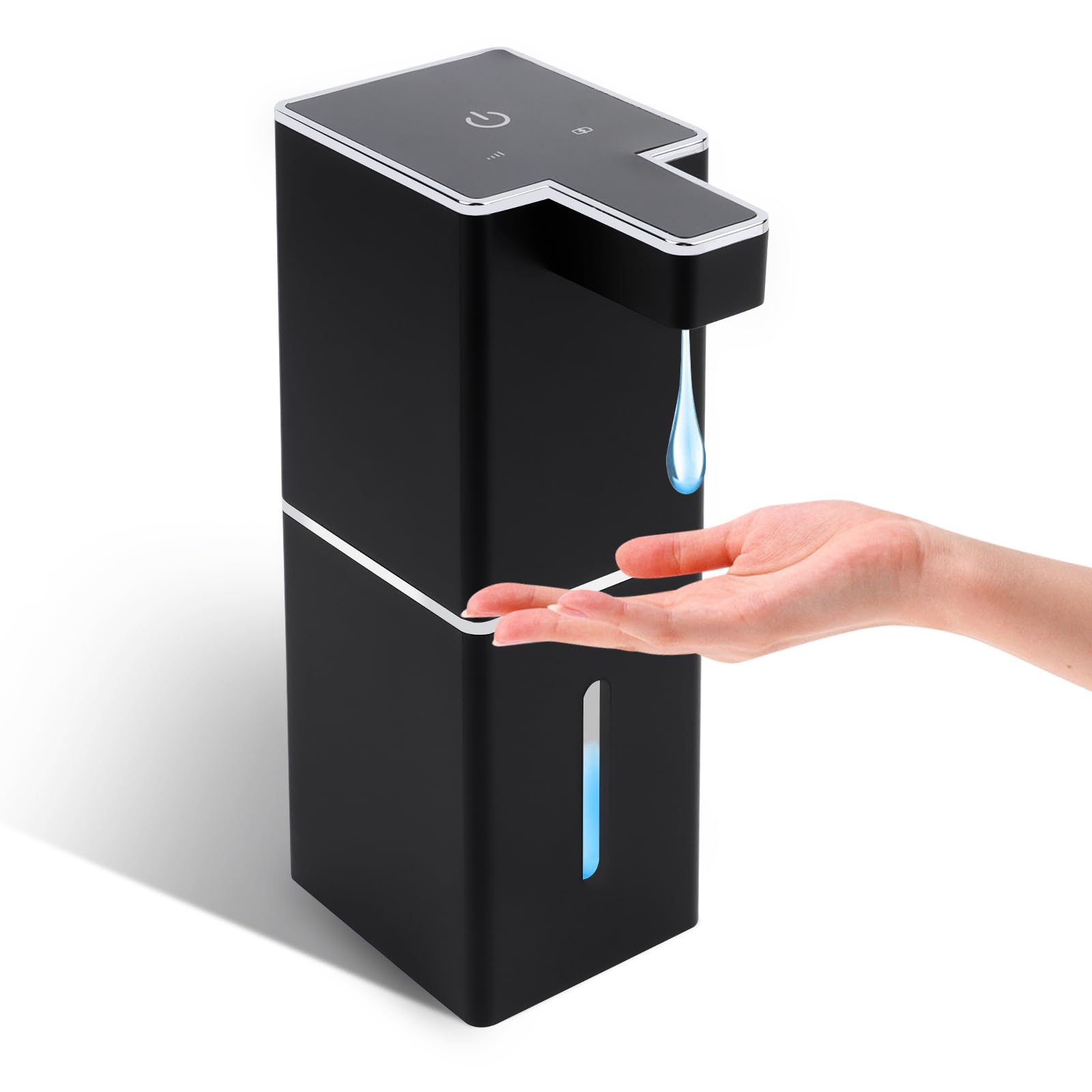 380 ml automatyczny dozownik mydła naścienny, USB C ładowalny dozownik mydła naścienny, wodoodporny IPX5 bezdotykowy dozownik mydła