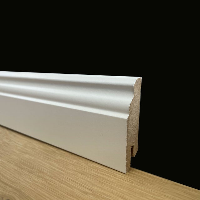 BATTISCOPA ZOCCOLINO DUCALE in FIBRA DI LEGNO COMPATTA 60X15 BIANCO (prezzo al metro lineare)