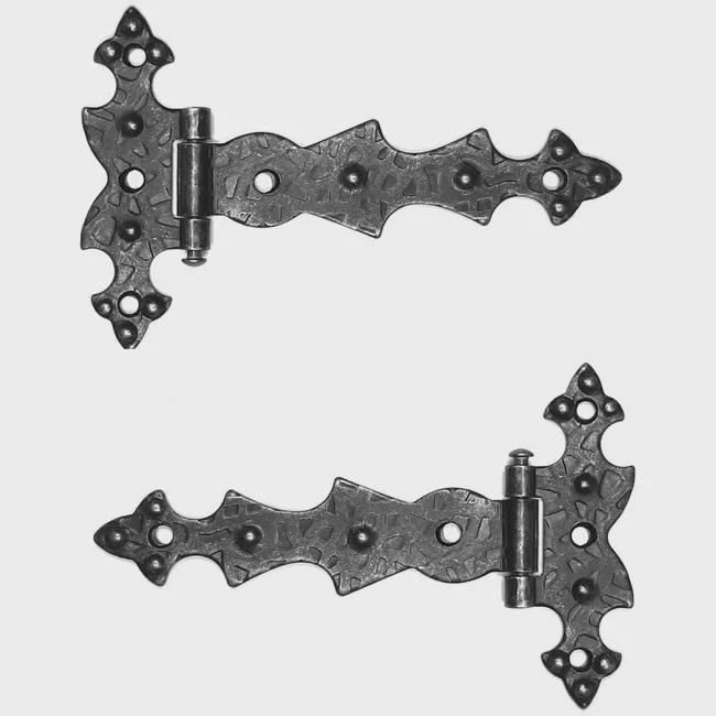 2x zawias płaski do mebli antycznych vintage 70x105 retro kute żelazo czarne rustykalne szafa drzwi szafka