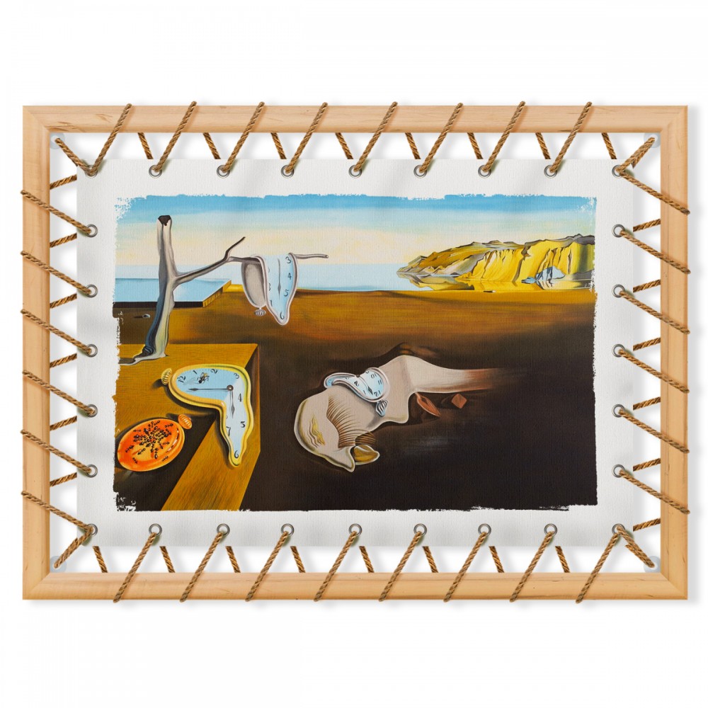 Salvador dali - lienzo pictórico impreso sobre bastidor de madera y cuerda de cáñamo. medida: 95x70cm