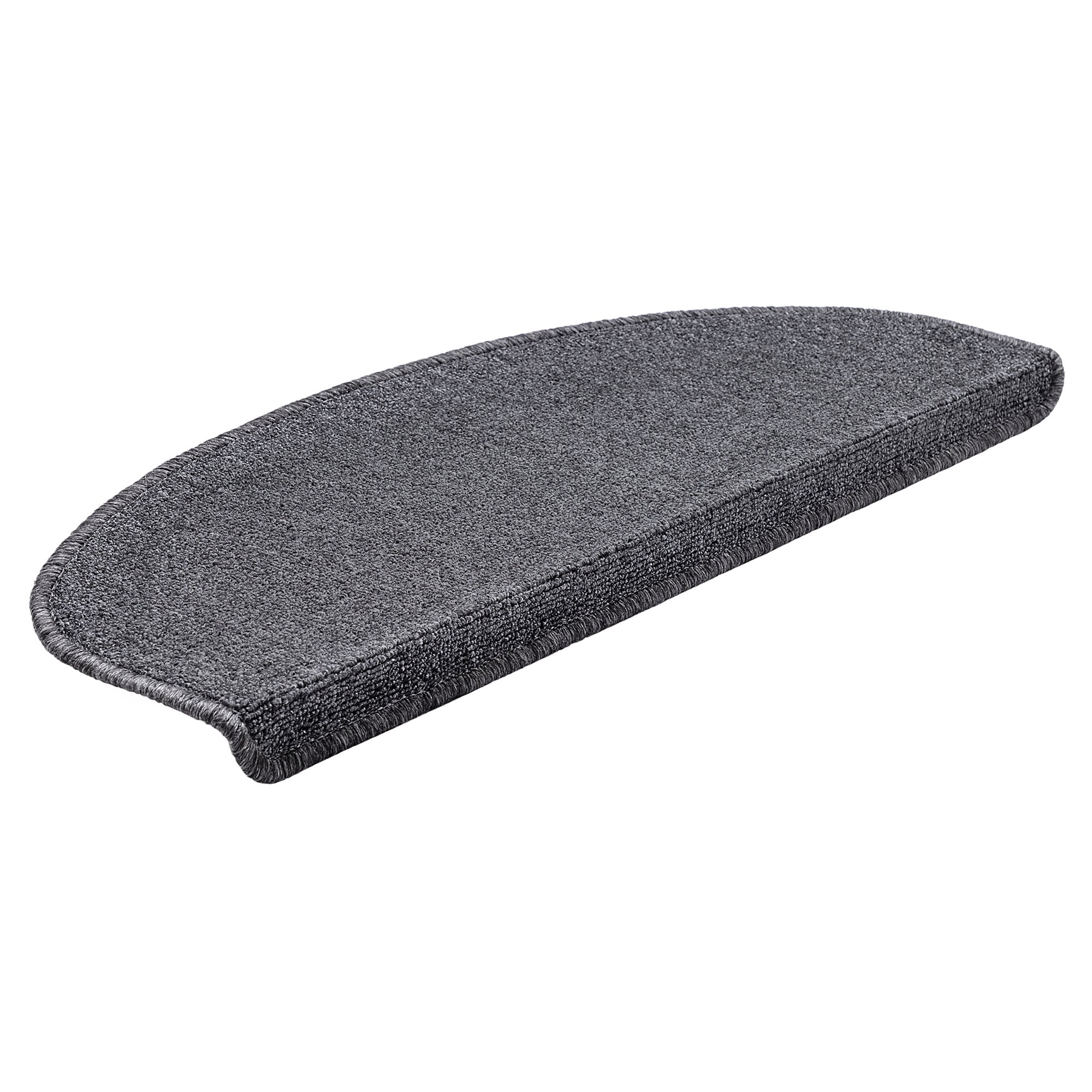 Lot De 15 Tapis D'Escalier London Anthracite Semi-Circulaires 65x23 Cm - Antidérapants