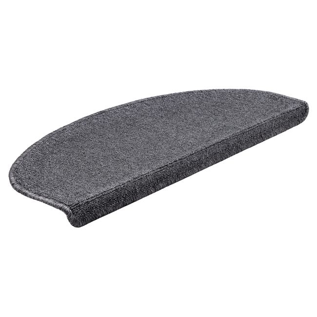Lot De 15 Tapis D'Escalier London Anthracite Semi-Circulaires 65x23 Cm - Antidérapants