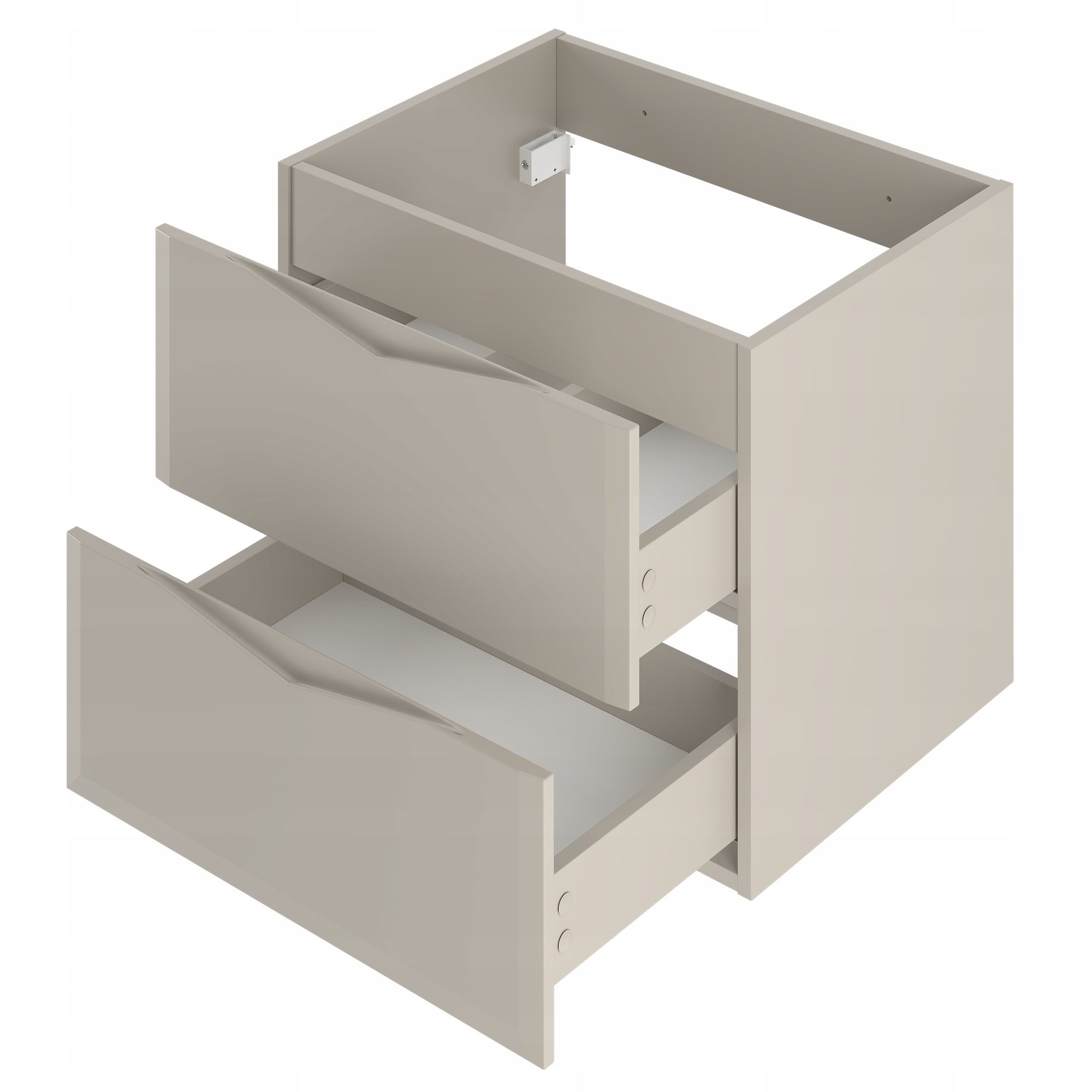 Szafka łazienkowa DELICA 60 cm kaszmir wisząca 2 szuflady frezowane MDF mat - 3