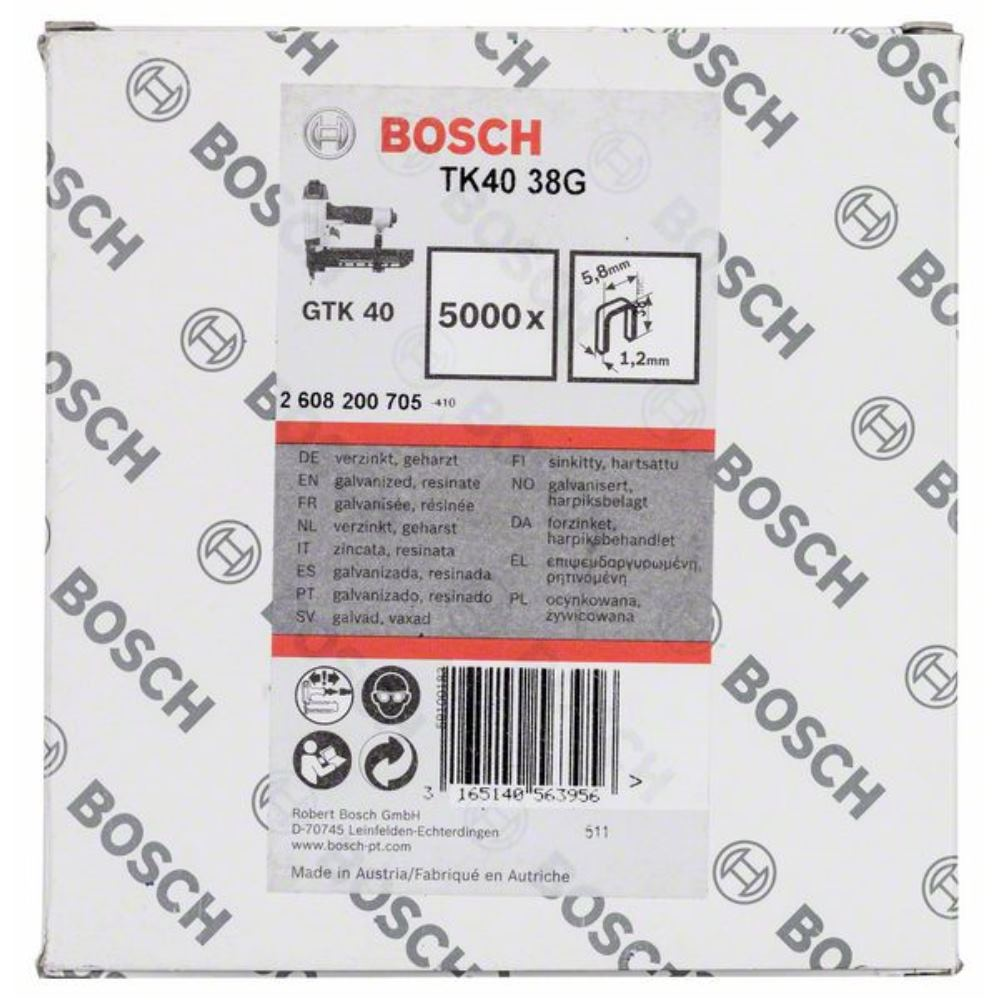 Bosch Klamra TK40 40G, 1,2 mm, 40 mm, ocynkowana -2608200705 - 2
