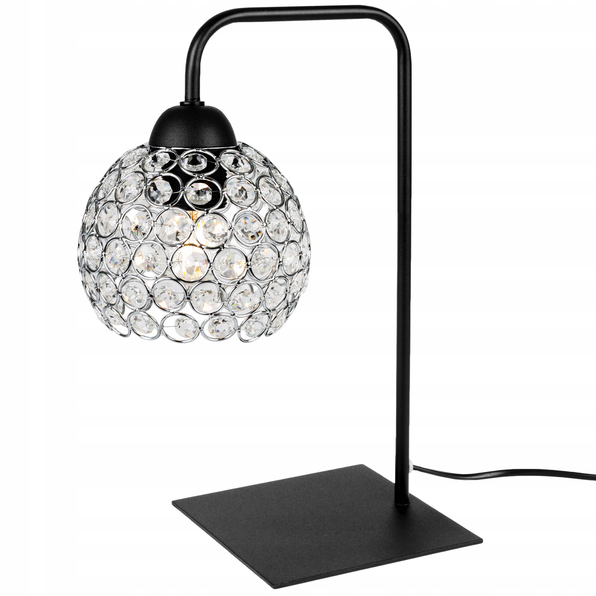 Lampă de masă de noapte Light Home Crystal 1x E27 60W negru/argintiu