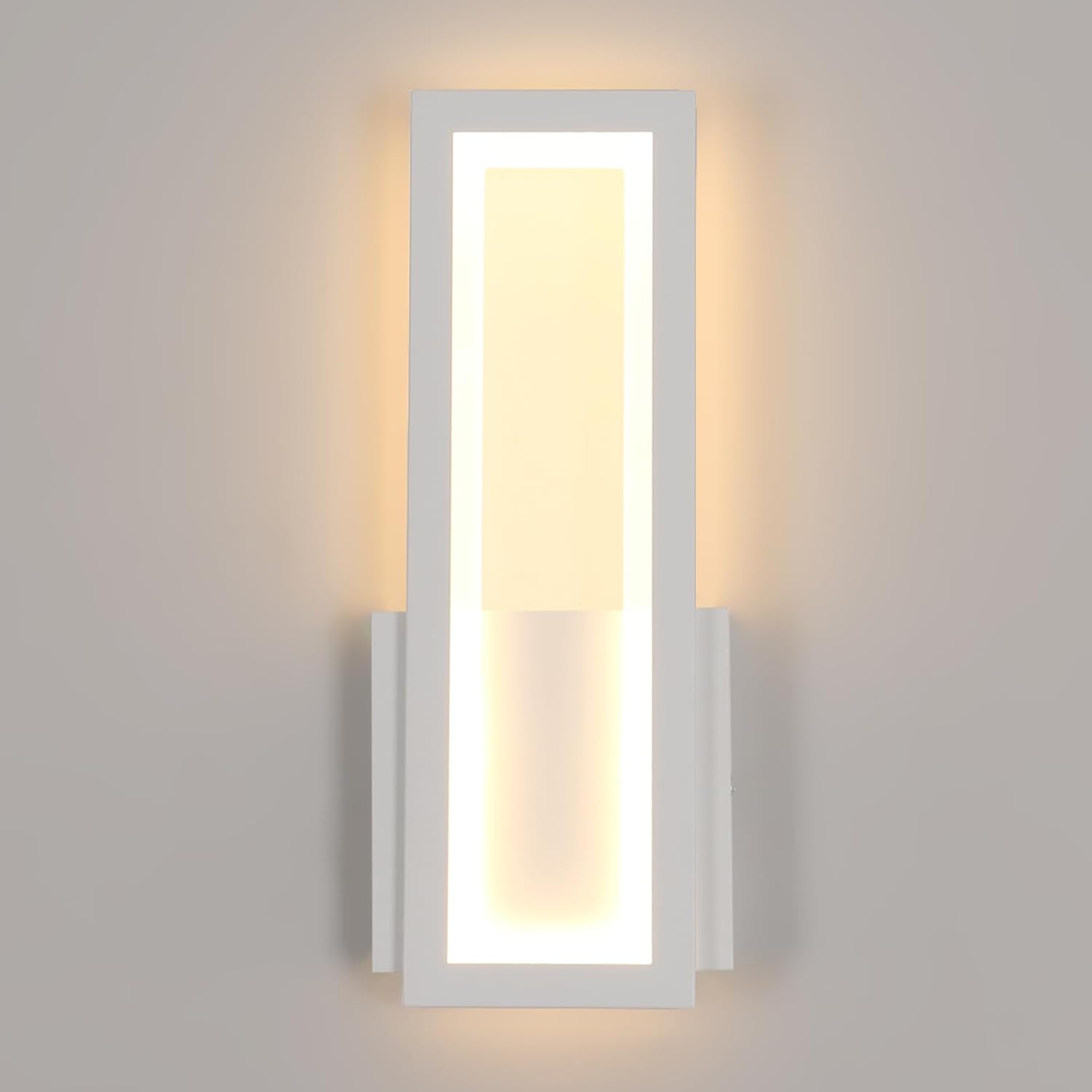 Kinkiet wewnętrzny LED, 17W, 2000lm, biały akryl, ciepłe białe światło 3000K, odpowiedni do salonu, przedpokoju, 32 cm