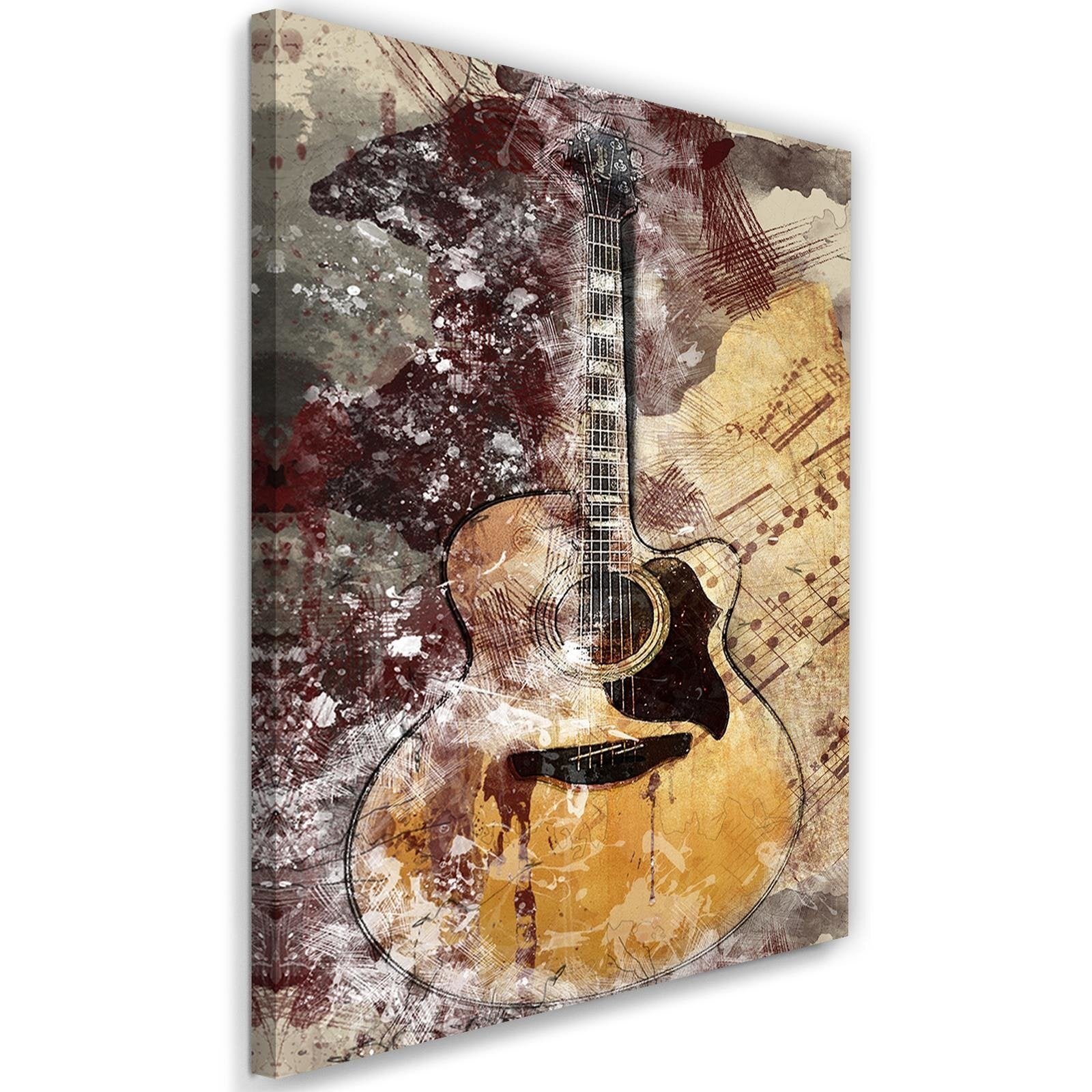 Obraz na płótnie, Pastelowa gitara retro 80x120