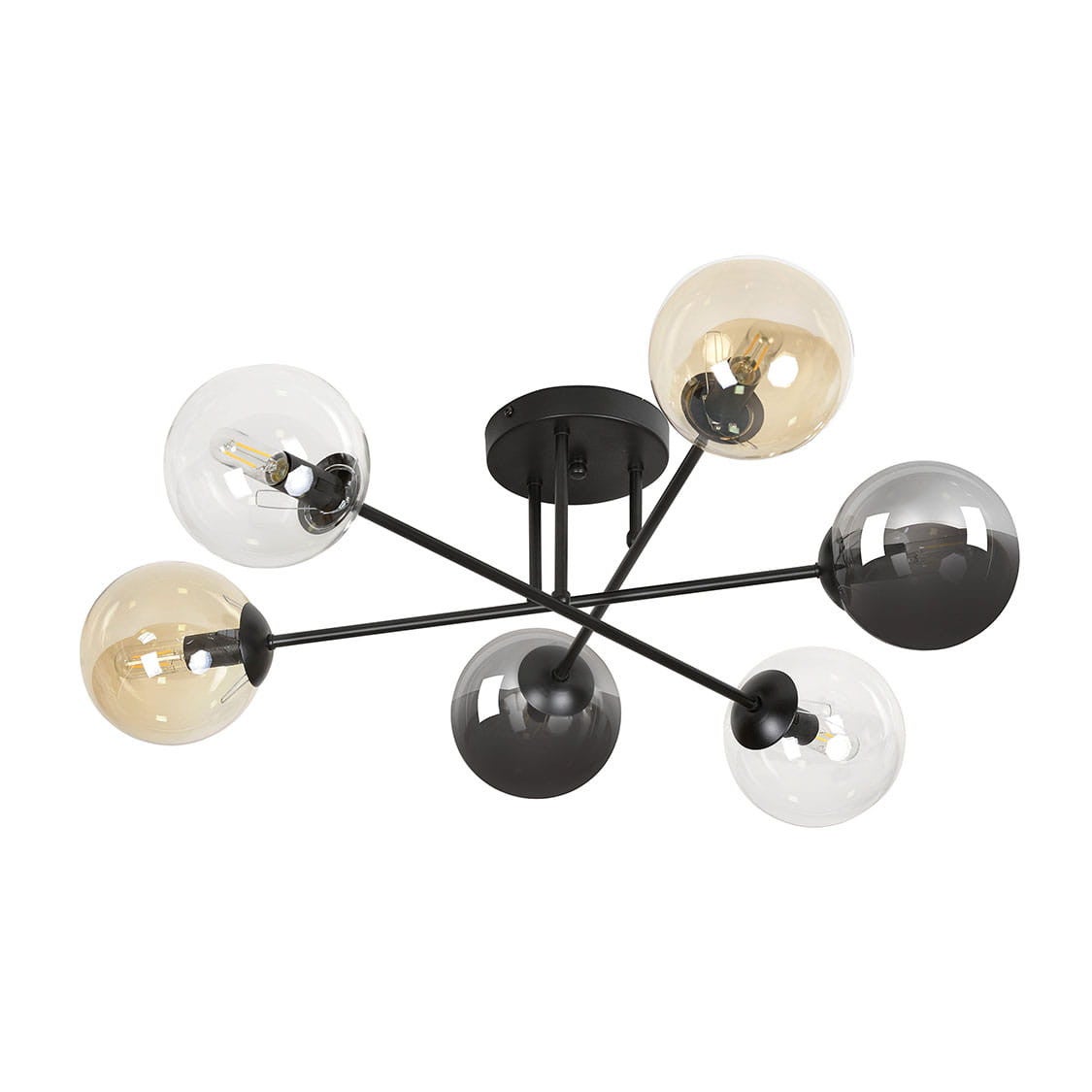 Lampa wisząca Brendi czarna-wielokolorowy 6xE14x40W wym: 26 x 75 cm metal Emibig