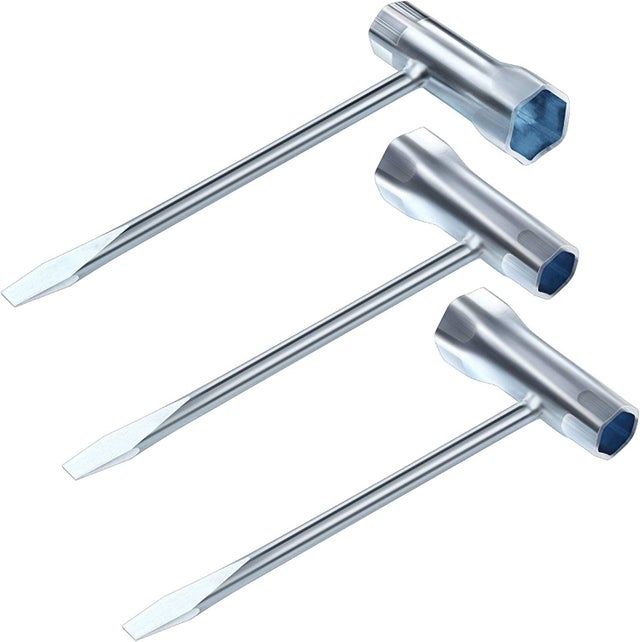 Zestaw 3 kluczy do świec zapłonowych 13 x 19 mm, klucz płasko-oczkowy, klucz do piły łańcuchowej, klucz z uchwytem w kształcie litery T do pił łańcuch