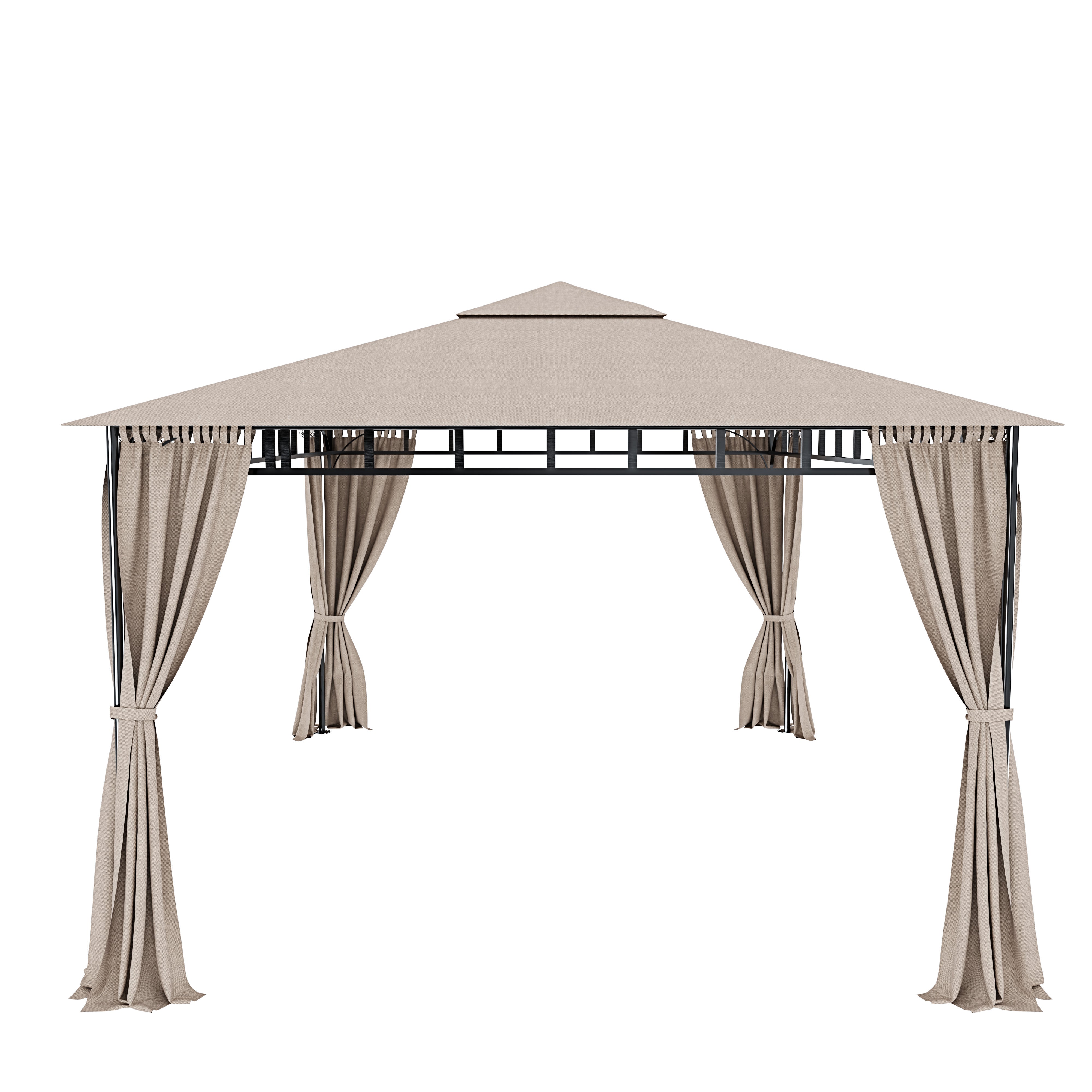 Gazebo Da Giardino 3 x 4 M Con Tende Laterali Richiudibili Struttura In Acciaio Robusto Copertura 180 g/m² Con 4 Teli Laterali Esterno Giardino P - 6