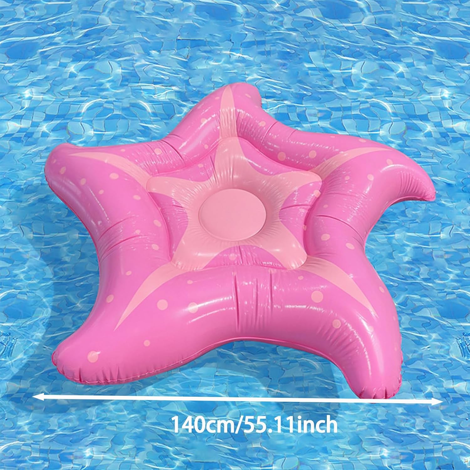 Bouée Piscine Étoile De Mer Gonflable 150 Cm – Hamac Flottant Rose – Portée 200 Kg – Plage, Lac Et Piscine