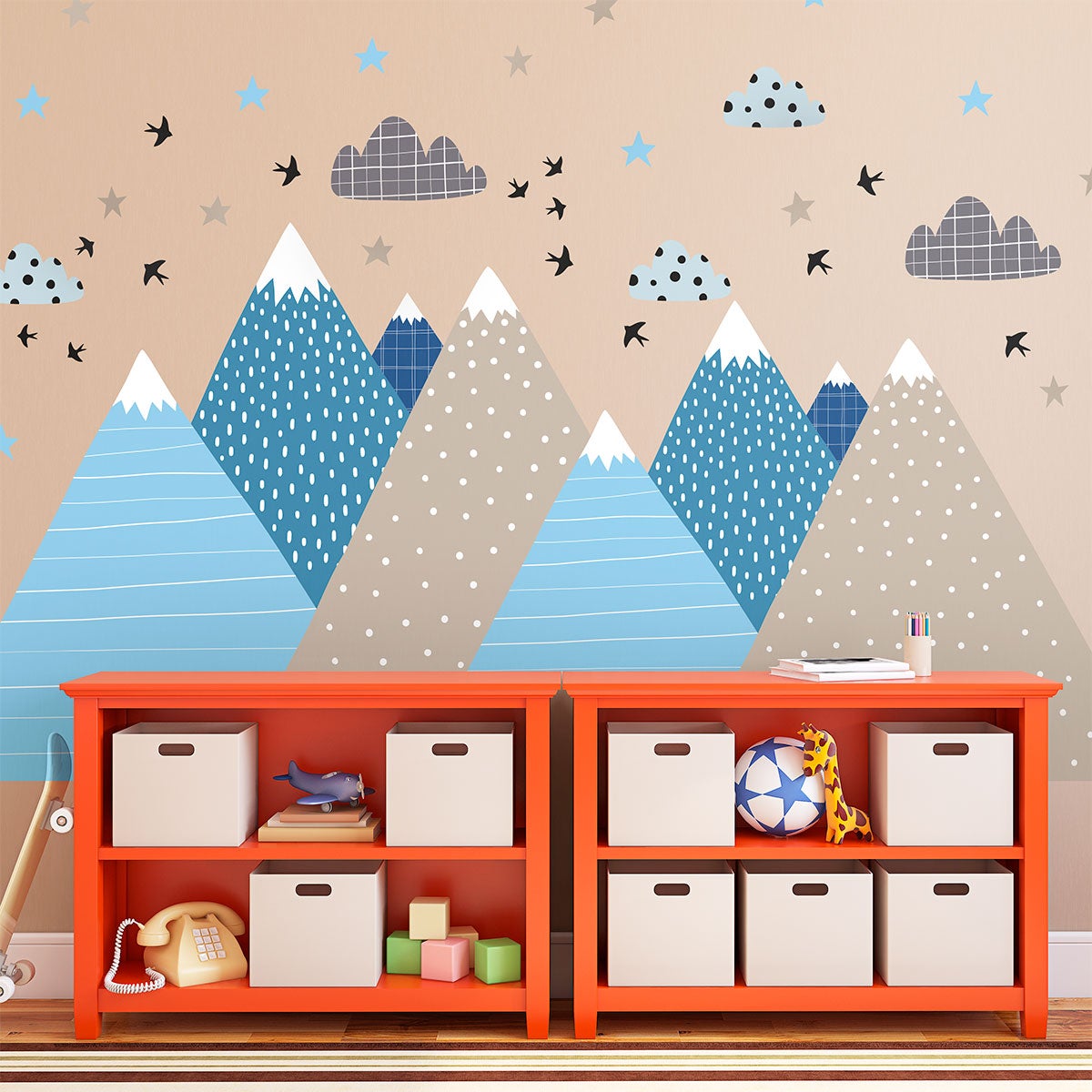 Adesivo bambino di montagna scandinavo lynka - Sticker adesivo - adesivi murali - 120x180cm - 6