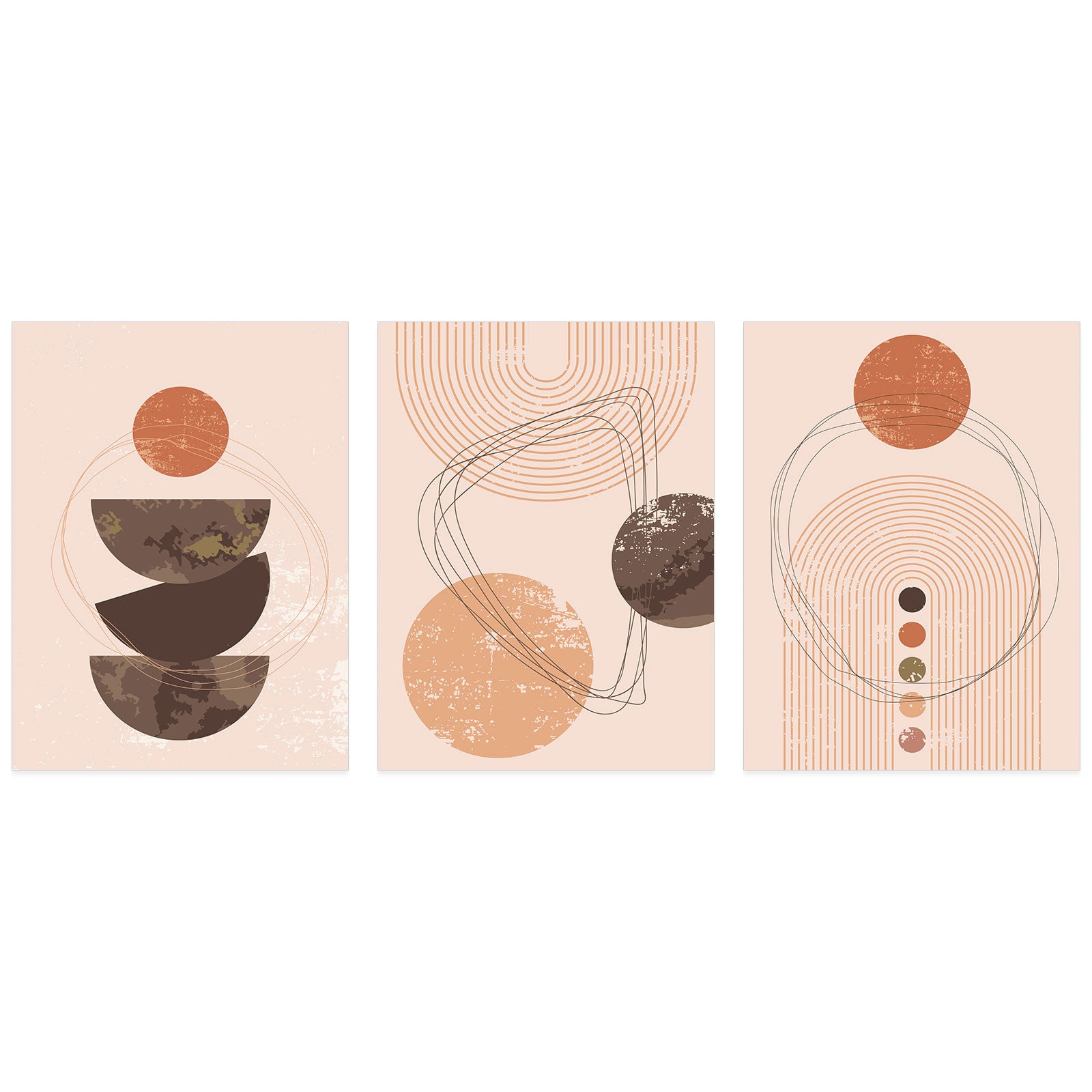 Lot de 3 Affiches / Posters Triptyque - Boho 3617689996097 - Bordure Noire et Blanche - 3 Affiches - 50x70 cm (Cadres non fournis) - 2