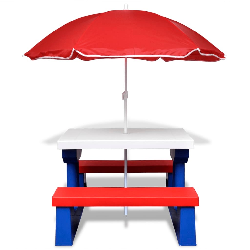 The Living Store - Table et bancs de pique-nique avec parasol pour enfants - 2