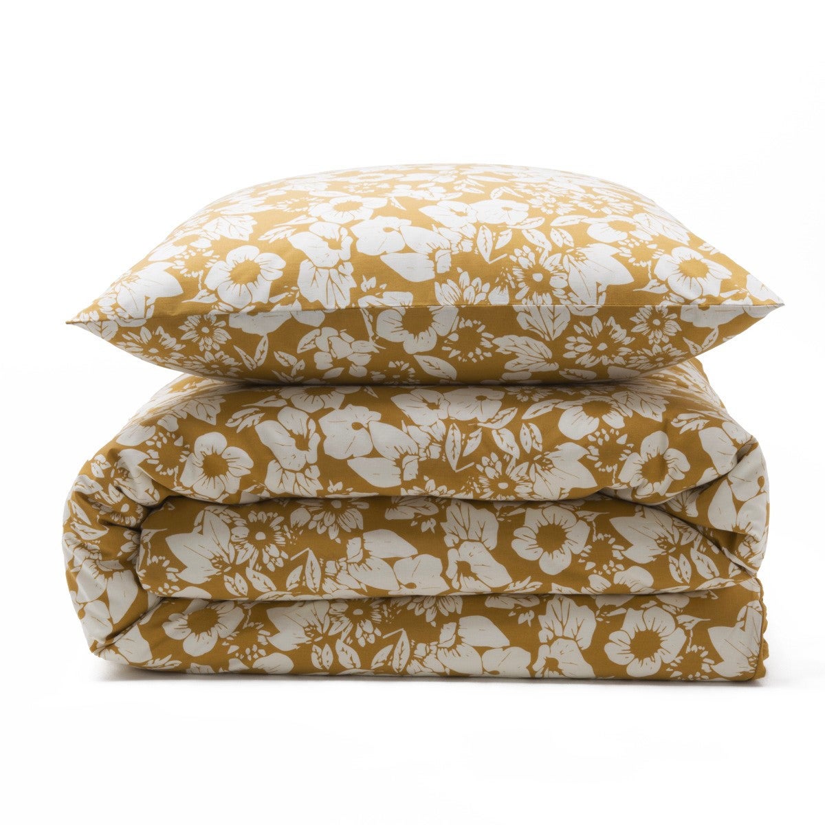 Parure de lit 2 personnes en coton 57 fils imprimé miel 240x220cm - 4