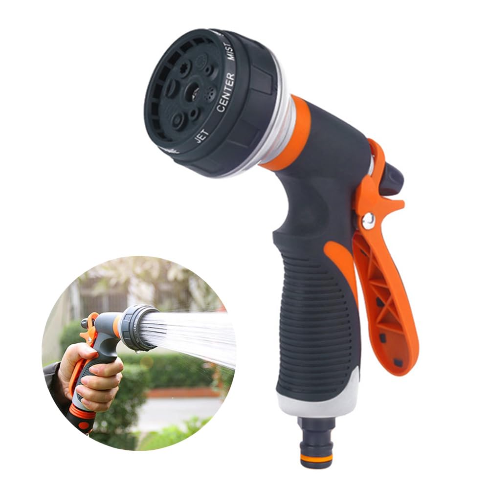 Pistolet do podlewania, Pistolet z 8 trybami podlewania, Pistolet natryskowy ogrodowy, Regulowany przepływ wody do podlewania trawnika